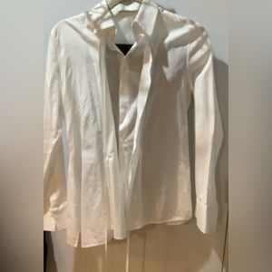 Yohji Yamamoto +Noir white cotton blouse size 1 fit 0-4 made in Japan